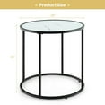 thumbnail image 3 of Gymax Table d'Appoint en Verre 20 Pieds' Table d'Appoint Ronde avec Cadre en Métal et Dessus en Verre Effet Marbre, 3 of 9