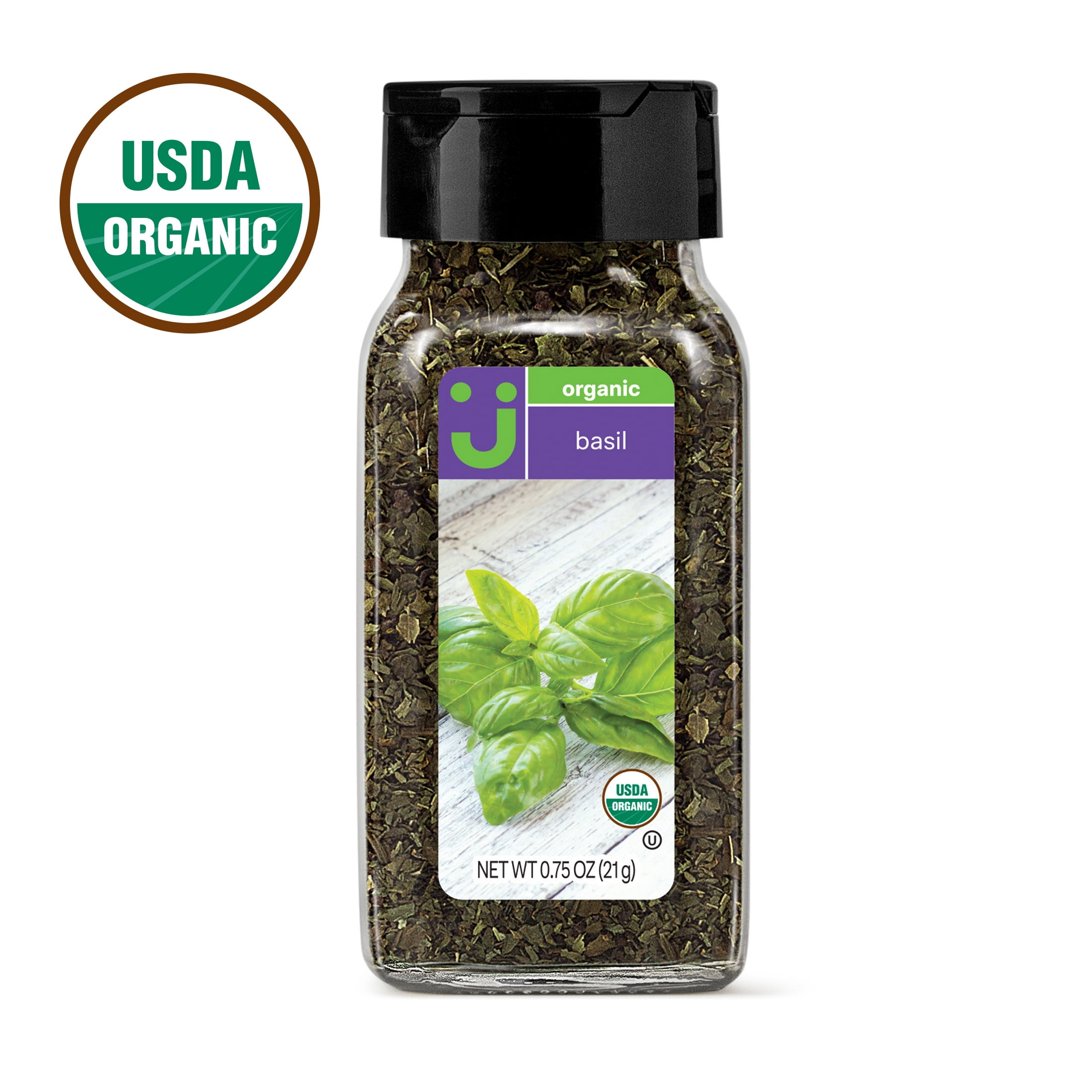 Uniquely J Organic Basil Leaves, 0.75 oz