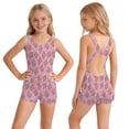 thumbnail image 4 of Shadoumai One Piece Swimsuit for Girls 7-8 Bow Design Girls Swimwear Tankini Quick Dry & Stretchy Cute Floral Print Ruffle Bathing Suit Stripe Double Straps Beach Swimwear, 4 of 4
