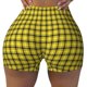 thumbnail image 2 of Fotbe Yellow Checkered Plaid Shorts Sin Costuras – Shorts Deportivos de Cintura Alta para Mujer, Elásticos para Gimnasio, Yoga, Running o Ciclismo-XX-Large, 2 of 8