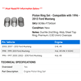 thumbnail image 2 of Piston Ring Set - Compatible with 1996 - 2012 Ford Mustang 1997 1998 1999 2000 2001 2002 2003 2004 2005 2006 2007 2008 2009 2010 2011, 2 of 2
