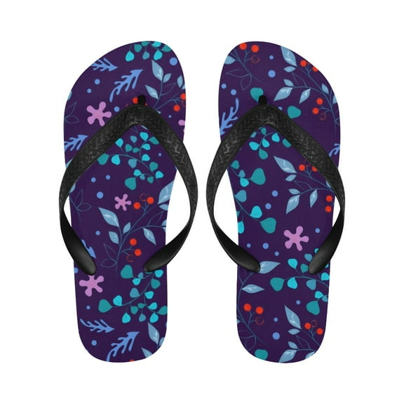 Unisex Flip Flops - Summer Beach Sandals - Purple Stars - S=W7/W8=M6/M7