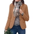 thumbnail image 2 of Langwyqu Turn-Down Collar Women Open Front Work Office Blazer Coat, 2 of 5