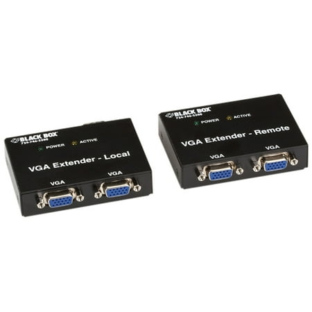 Black Box AC555A-R2 Black Box VGA Extender Kit, 2-Port Local, 2-Port Remote - 1 Input Device - 4 Output Device - 500 ft Range - 2 x Network (RJ-45) - 1 x VGA In - 4 x VGA Out - XGA - 1024 x 768 -