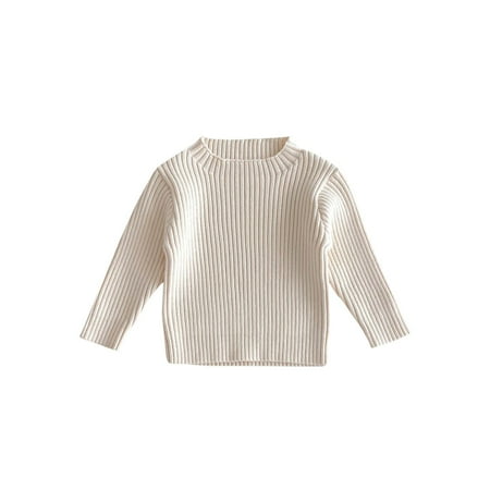 

Miluxas Toddler Baby Girl Boy Knit Sweater Clearance Round Neck Long Sleeve Pullover Sweatshirt Fall Winter Clothes White 3 Years(110)