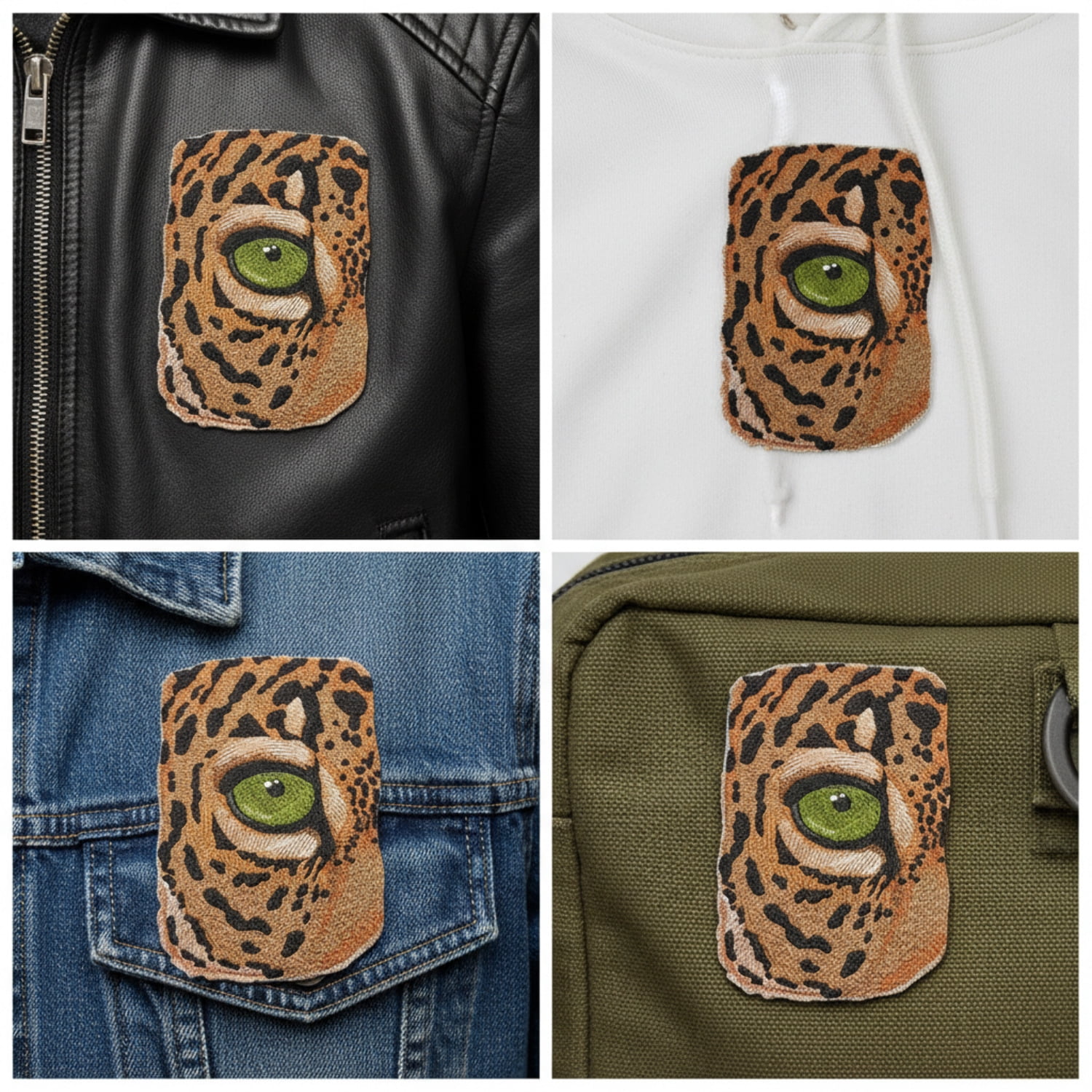 Custom and Unique Eye of Jaguar Embroidered Iron on/Sew Patch [6.87"4.63"]