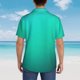 thumbnail image 4 of Fotbe Turquoise Light Blue Camisa Hawaiana para Hombre Unisex – Camisa Casual de Verano con Botones de Manga Corta de Algodón y Lino,Small, 4 of 7