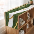 thumbnail image 6 of Green Marble 36 Inch Table Runner, Luxury Gold White Abstract Cracks Artwork Farmhouse Dresser Scarf Cotton & Linen Tablerunner for Dining/Kitchen Island/Holiday Party Décor Small 13" x 36", 6 of 9