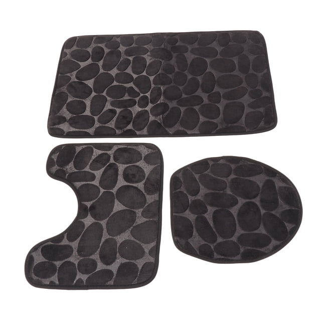 Tapete Para Contorno De Inodoro, Tapete Para Tapa De Inodoro Absorbente De Agua Con Estampado De Guijarros Para Entrenamiento Para Ir Al Baño, Juego De 3 Piezas Para Niños Y