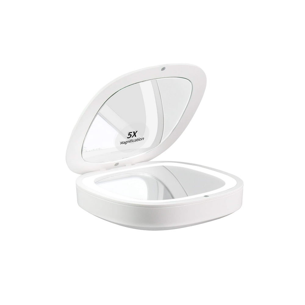 Dual Sided Rechargeable Led Compact Magnifying Mirror