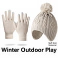 thumbnail image 2 of LIZENG Kids Knit Hat and Mittens Set Winter Beanie with & Gloves 2 Piece Set for Baby Toddler Boy Girl Soft Stretchable Multi Color Winter Hat Kids Girl, 2 of 9