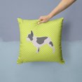 thumbnail image 2 of Carolines Treasures BB3841PW1414 French Bulldog Checkerboard Green Fabric Decorative Pillow, 2 of 4