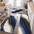 thumbnail image 2 of Blue White Gold Marble Pattern Kitchen Rugs Sets Of 3,Kitchen Runner Rugs Non Skid Washable,Decorative Kitchen Floor Mats for Kitchen,Sink,Laundry,17"x30"+ 17"x47" + 17"x59", 2 of 6