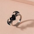 thumbnail image 2 of Anillos de corazón negro con alas de Ángel Retro para mujer, anillos abiertos de doble corazón con recorte de circonita de cristal degradado a la moda, regalo de joyería para dedo Tan Jianjun  unisex, 2 of 2