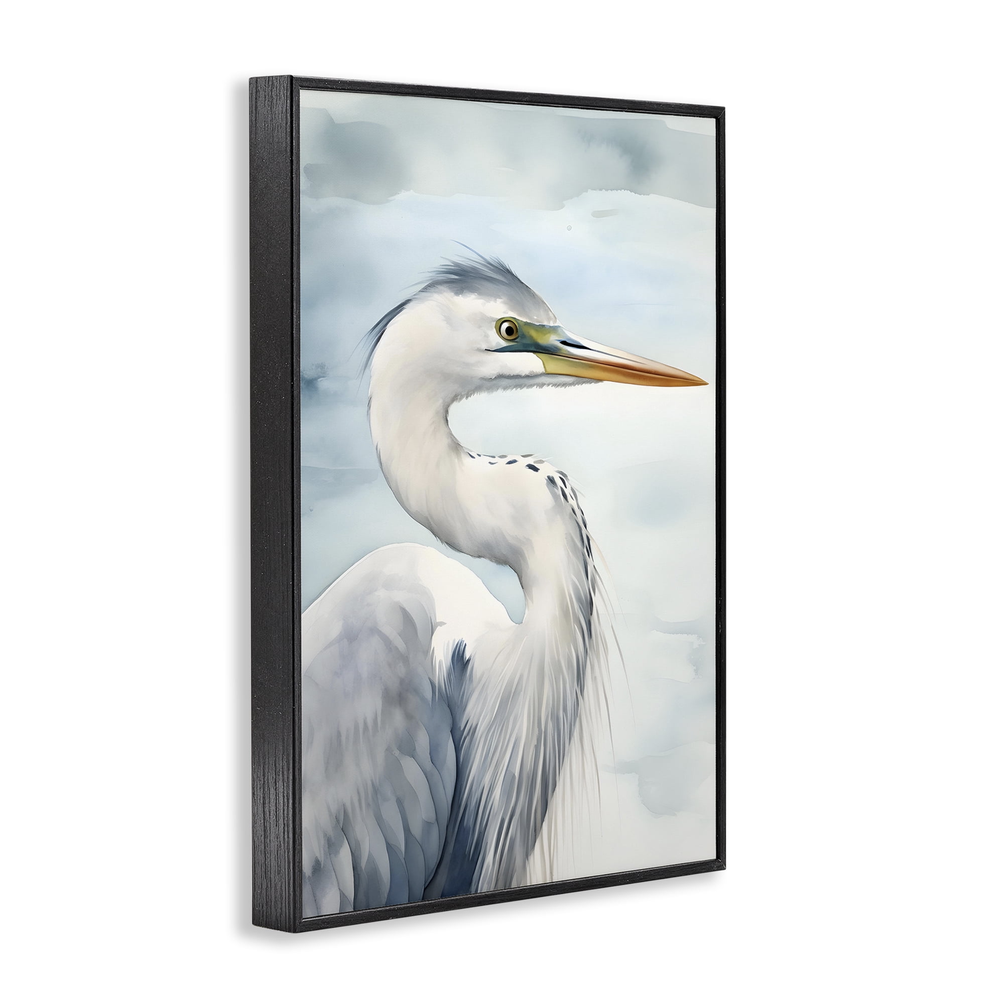 Stupell Industries Serene Beach Bird Animals & Insects Painting Black Framed Art Print Wall Art, 20 x 30