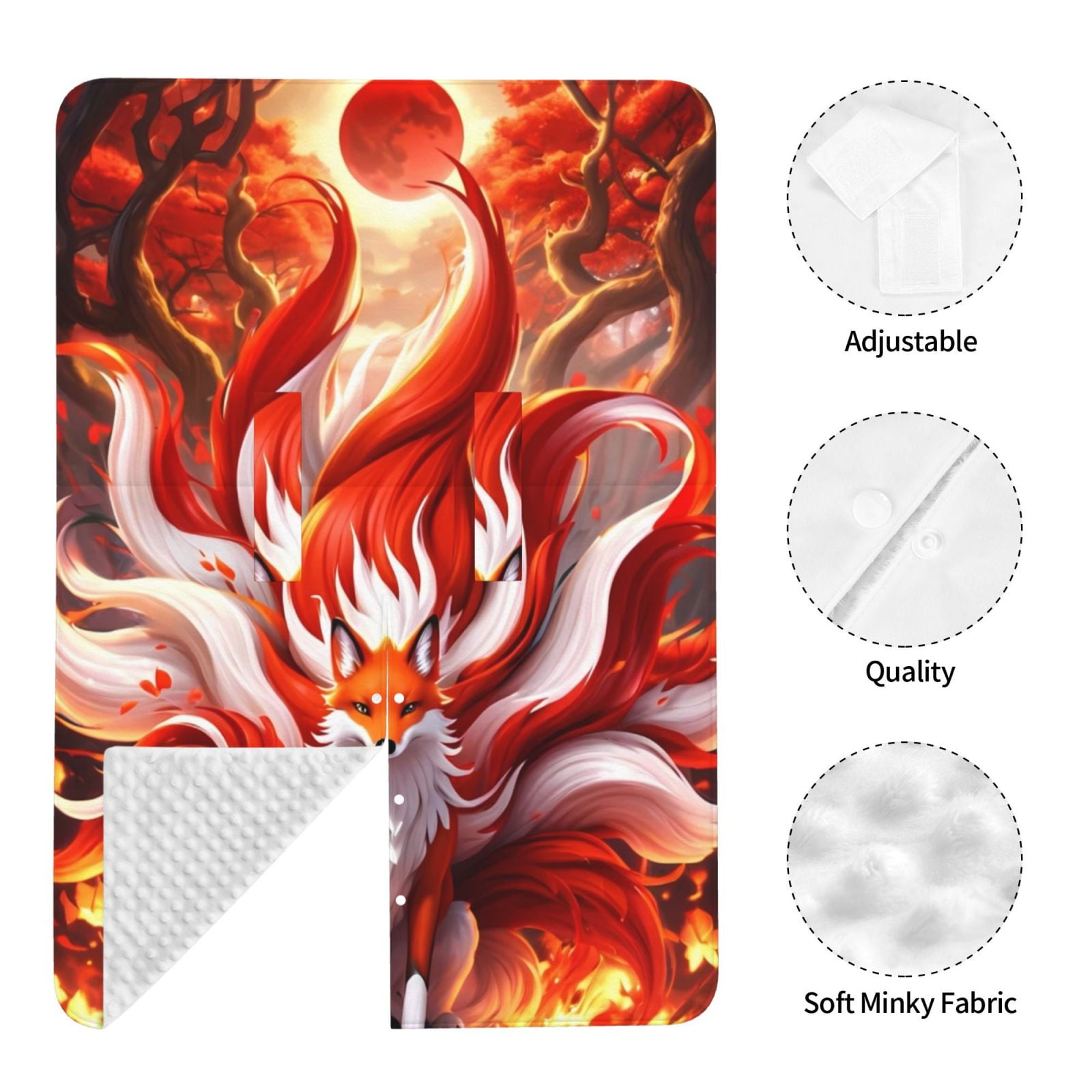 Naloa Red Sun Flame Fox Baby Car Seat Cover, Breathable Baby Carrier Cover, Multiuse Baby Carrier Cover & Nursing Breastfeeding Cover
