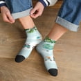 thumbnail image 3 of Rateoe Animals Riding Across The Sky Pattern Quarter Crew Socks,Toe Seamed Ankle Socks,Cotton Cushioned Breathable Athletic Crew Sports Socks, 3 of 7
