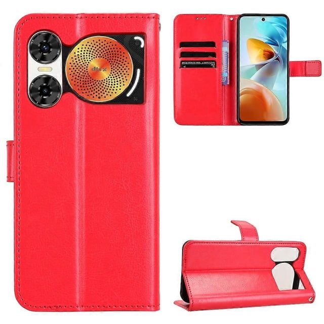 For ZTE nubia Music 2 PU Leather Case with Strap Crazy Horse Texture Phone Wallet Cover - Black