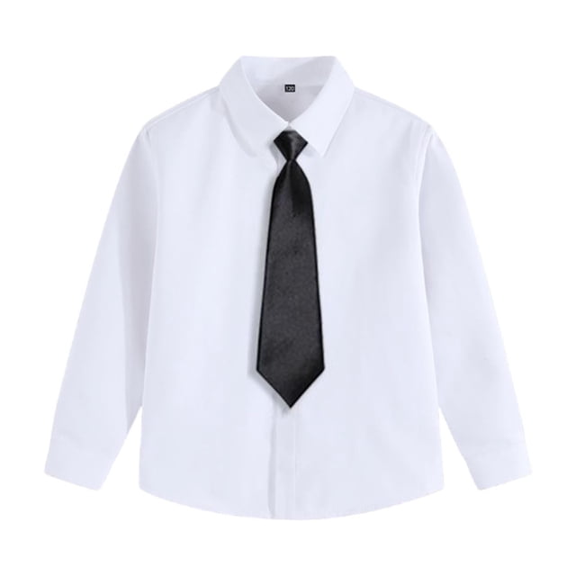 Odeerbi Camisa de Vestido de Chicos y Niñas Con Corbata Camisas de Uniforme Escolar de Manga Larga