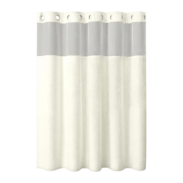 Cortina de ducha resistente y multifuncional, accesorio de baño para hotel, poliéster. Crema