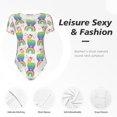 thumbnail image 4 of Pofeuu Rainbow Llama Print Short Sleeve Body Suits Women Round Neck Bodysuits for Women Onesie Adult Set Body Suit-Large, 4 of 7