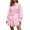 Pink, variant on ZHOGXU Fashion Womens Shirt Style Mini Dresses Solid Color Turndown Collar Long Sleeve Regular Fit Button Front With Belt Weekend Outdoor Wear