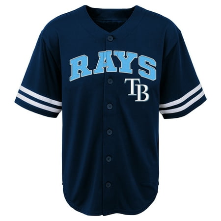 - MLB Tampa Bay RAYS TEE Short Sleeve Boys Fashion Jersey Tee 60% Cotton 40% Polyester BLACK Team Tee 4-18
