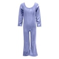 thumbnail image 3 of MEZZALL Girls Glitter Jumpsuit For Performance Long Sleeve Leotard With Stretchy Fit For Kids Bodysuit One-Piece For Stage Play And Dance O-Neck Solid Color Holiday Back To School Onesie, 3 of 3