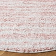 thumbnail image 3 of SAFAVIEH Rumi Barrett Striped Polyester Shag Area Rug, Pink/Ivory, 6'7" x 6'7" Round, 3 of 7