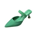 thumbnail image 2 of Viluyesy Womens High Heels Sandals, Solid Color Slip-On Pointed Toe Summer Wedding Party Dressy Shoes Green, 2 of 9