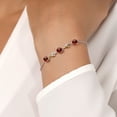 thumbnail image 5 of Gem Stone King 3.02 Ct Red Garnet E-F Lab Grown Diamond 925 Silver and 10K Yellow Gold Bracelet for Women, 5 of 5