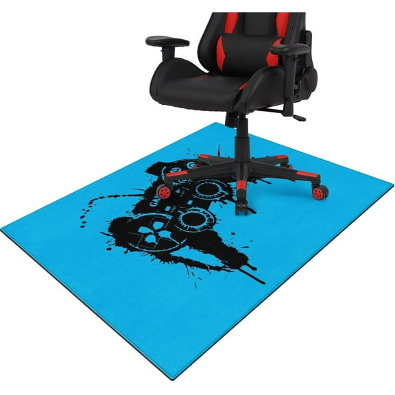Blue Chair Mat for Hardwood Floor, 36"x 48" Office Chair Rugs , Low-Pile Non Slip Floor Protector Mat for Desk Chair for Home