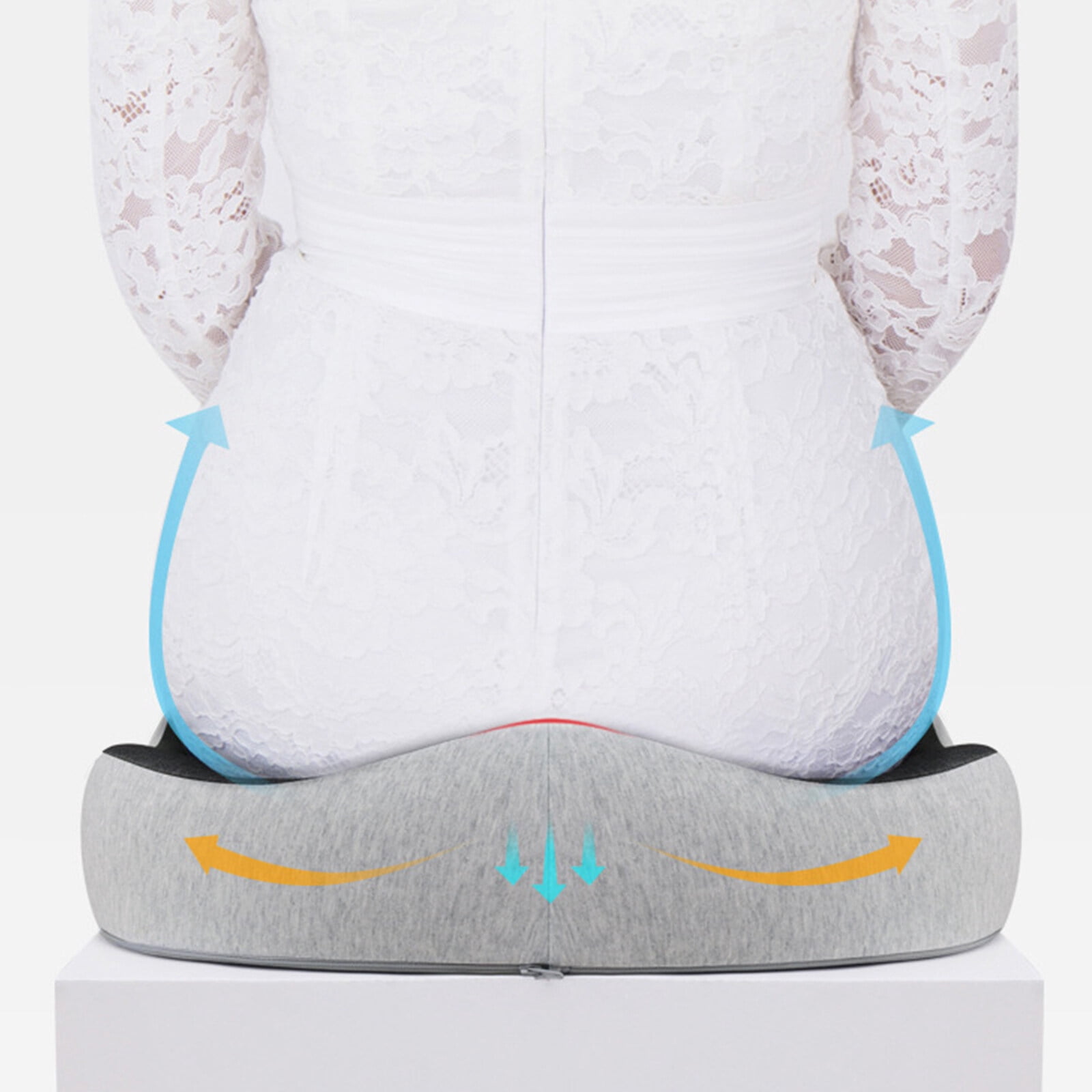 Oenbopo Memory Foam Seat Chair Cushion for Relieves Back Sciatica Pain Tailbone Pain Coccyx Degenerating Disc Orthopedic Osteoarthritis Prostate Cushion Low Back Pain Cushion Hip Shaping