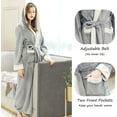 thumbnail image 3 of Long Peignoir à Capuche pour Femmes en Flanelle Douce, Robe de Spa en Peluche, Robe de Nuit Chaude pour l'Hiver, 3 of 6