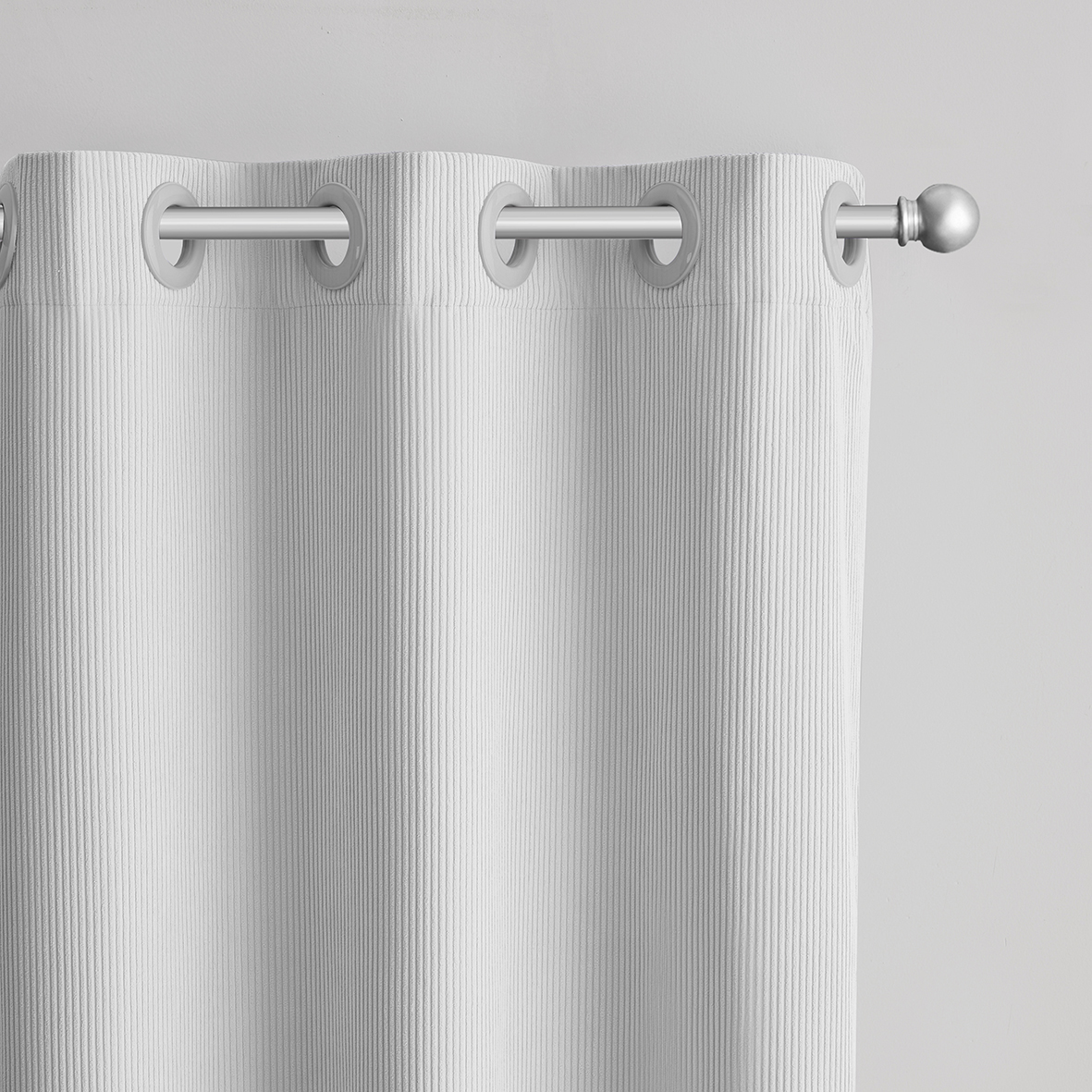 (2 pack) Your Zone Corduroy Blackout Grommet Curtain Panel,1 Panel, Soft Silver, 38"W x 84"L