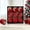 Red, variant on PiGOGI Christmas Sparkling Diamond Velvet Decorative Ball Set 9PC Flocked Matte Baubles with Glitter Patterns for Xmas Tree Holiday Indoor Display
