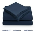 thumbnail image 4 of Subrtex 4-Piece Basic Bed Sheets Set, Deep Pocket Bedding Essentials for Home Bedroom, Hotel, Travel and Hospital (California King, Navy), 4 of 9