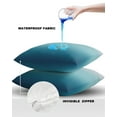 thumbnail image 5 of Outdoor Throw Pillow Cover Ombre Teal to Gray Gradient Waterproof Cushion Covers 2 Pack Modern Abstract Art Pillow Cases Home Decoration for Patio Garden Couch Sofa, 5 of 7