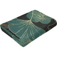 thumbnail image 6 of Leaves Gold Texture Fleece Blanket Comfort Warmth Soft Cozy Easy Care Bed Throw Blanket for Living Room/Bedroom All Season,Gift,40"x30", 6 of 6