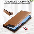 thumbnail image 3 of Funda Tipo Cartera de Cuero Sintético para Samsung Galaxy S24 Bloqueo RFID, con Ranuras para Tarjetas y Bolsillo para Efectivo, Cierre Magnético Fuerte Marrón, 3 of 6