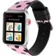 thumbnail image 2 of Women Girls Cute Polka Dot Leather Band Compatible with Apple Watch Series 6/SE/5/4 44mm and Series 3/2/1 42mm - Pink with Black, 42/44 mm, 2 of 5