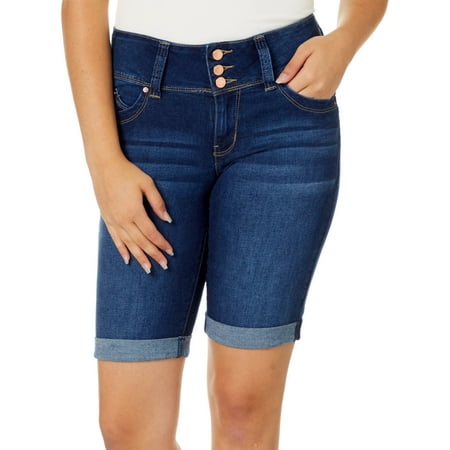 YMI Juniors WannaBettaButt Faded Roll Cuff Bermuda Shorts