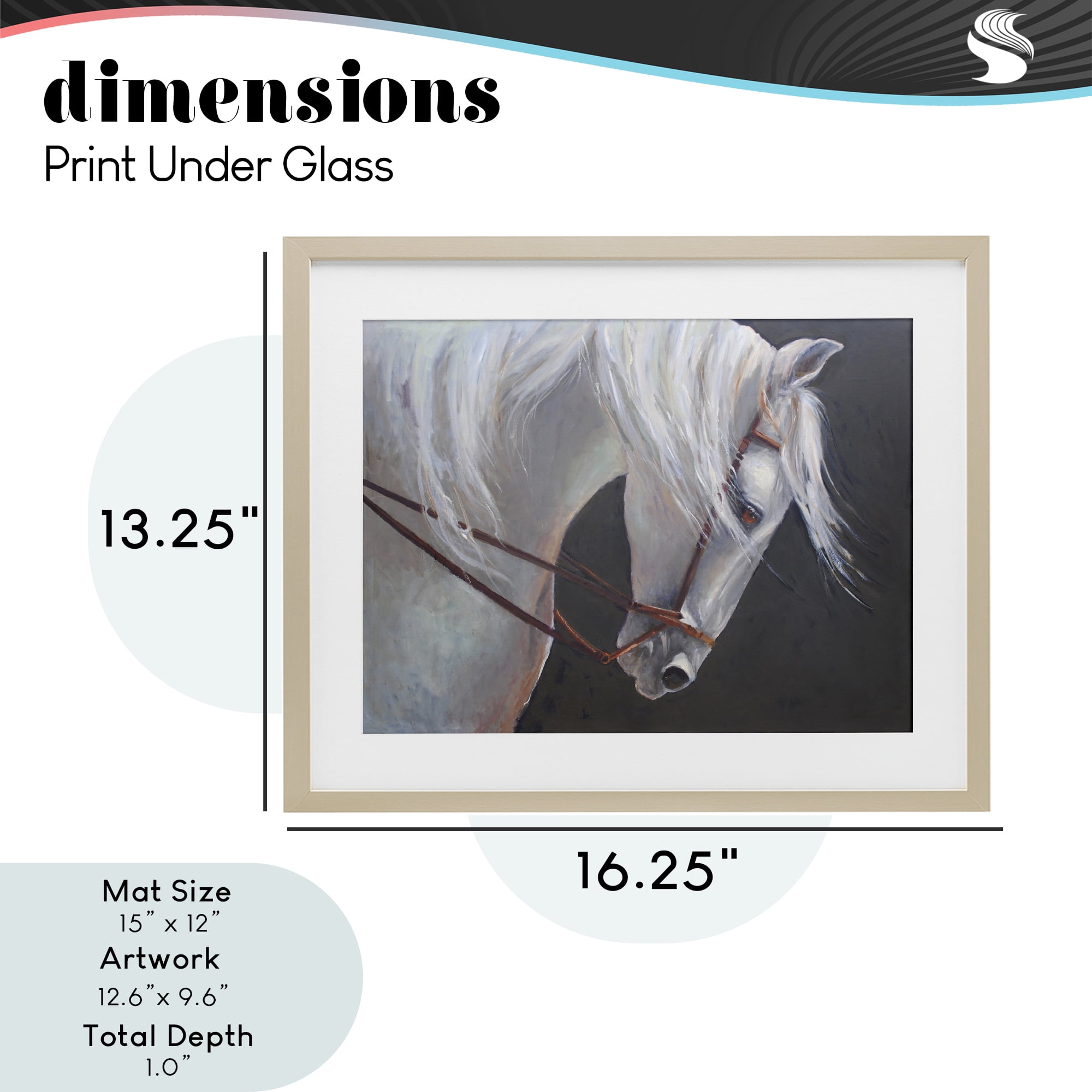 Stupell Industries Majestic White Mare Birch Framed Print Under Glass, design by Jadei Graphics