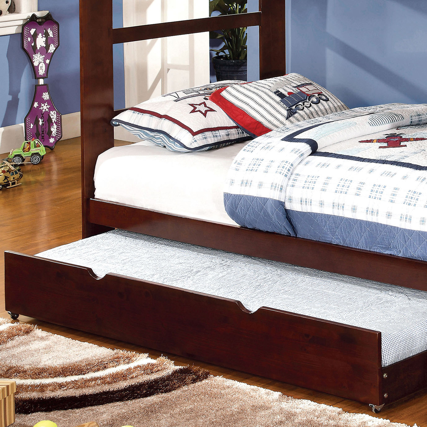 Furniture of America Cindy Lou Wood Espresso Twin XL Kids Trundle