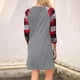 thumbnail image 3 of ICHUANYI Clearance Womens Classic Christmas Print Long Sleeves Crewneck Plaid Mini Fall Dress(Gray, M) ICHUANYI WER2023081500978, 3 of 5
