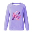 thumbnail image 5 of VKOYWKM Breast Cancer Tee for Women Breast Cancer Awareness T-Shirt Long Sleeve Pink Ribbon Graphic Tee Tops Fall Crew Neck Loose Fit Breast Cancer Pullover Sweashirt, 5 of 5