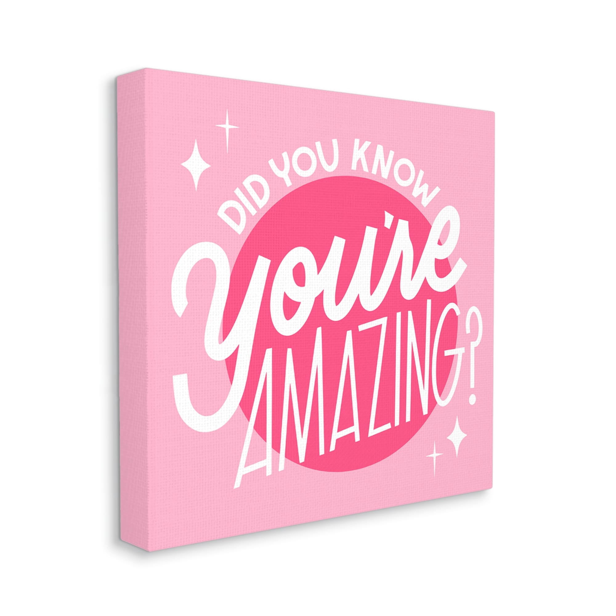 Stupell Industries You're Amazing Bold Pink Phrase Inspirational Painting Gallery Wrapped Canvas Print Wall Art