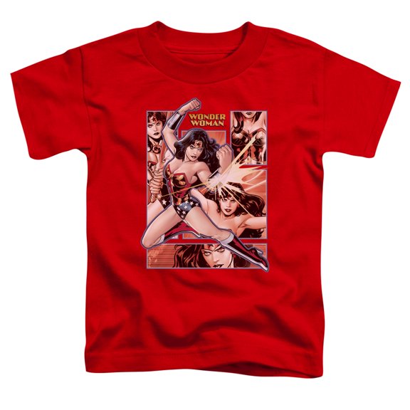 Jla - Wonder Woman Panels - Toddler Short Sleeve Shirt - 4T
