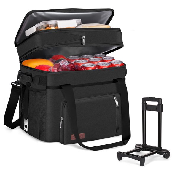Bolsa térmica MIYCOO de doble compartimento de 37 L, a prueba de fugas, con ruedas
