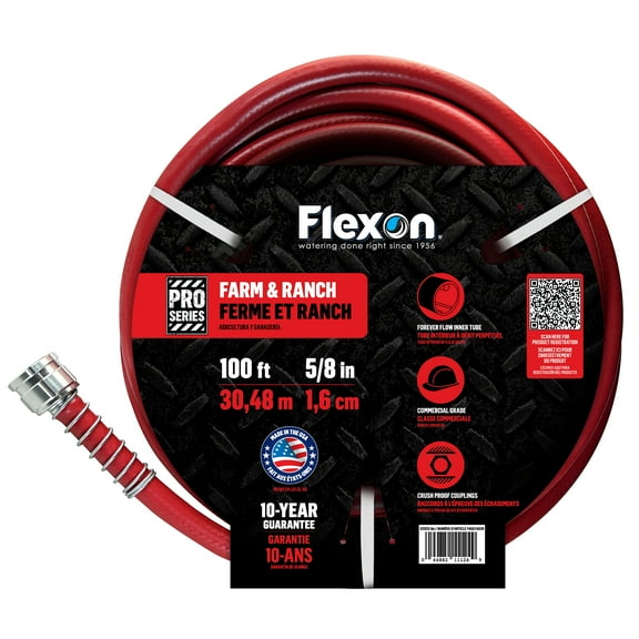 Flexon 3/4 x 100ft Heavy Duty Premium Rubber Hot Water Garden Hose